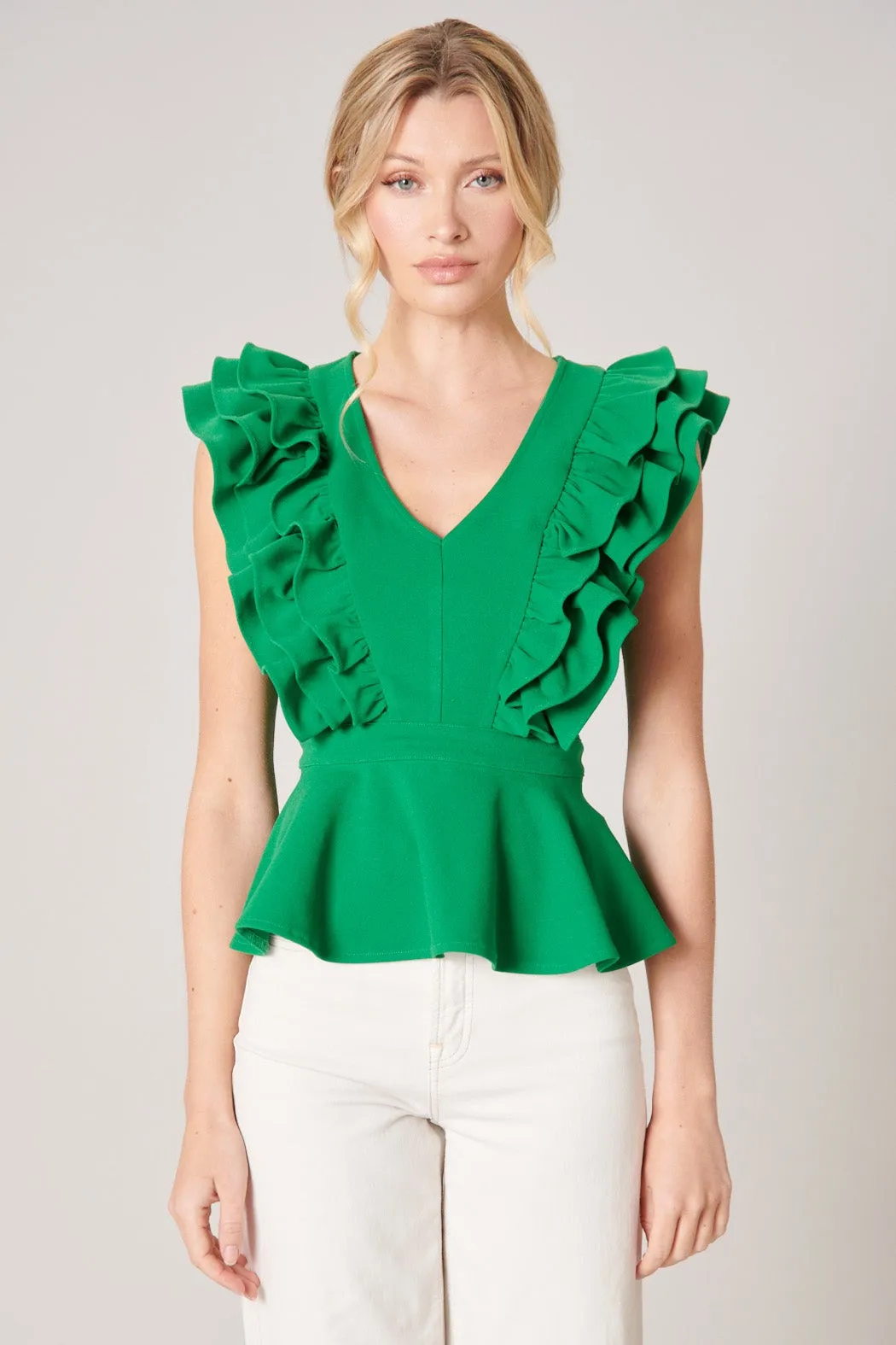 Free Bird Ruffle Peplum Blouse