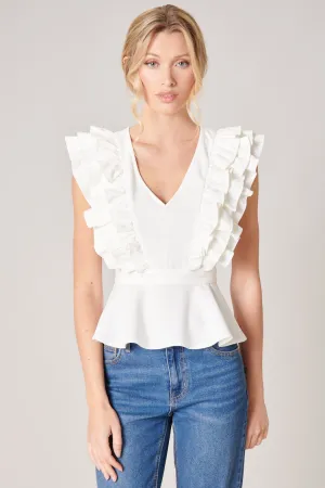 Free Bird Ruffle Peplum Blouse