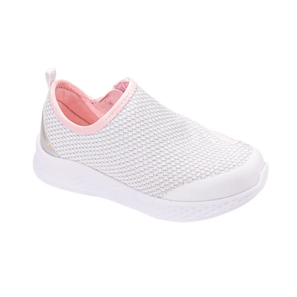 Friendly Shoes Force (Kids) - White Shimmer & Pink
