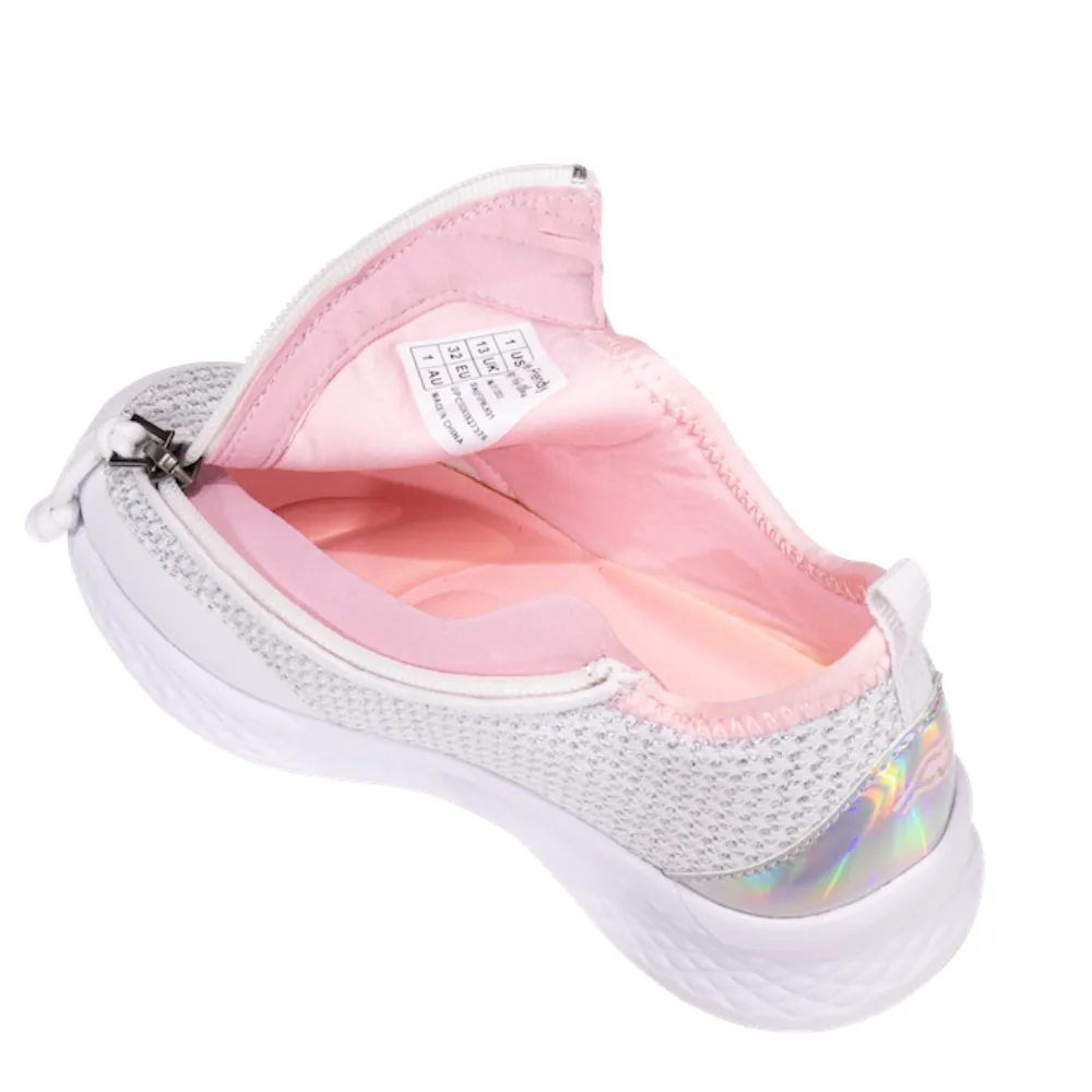 Friendly Shoes Force (Kids) - White Shimmer & Pink
