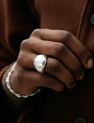Globe Ring Polished Silver