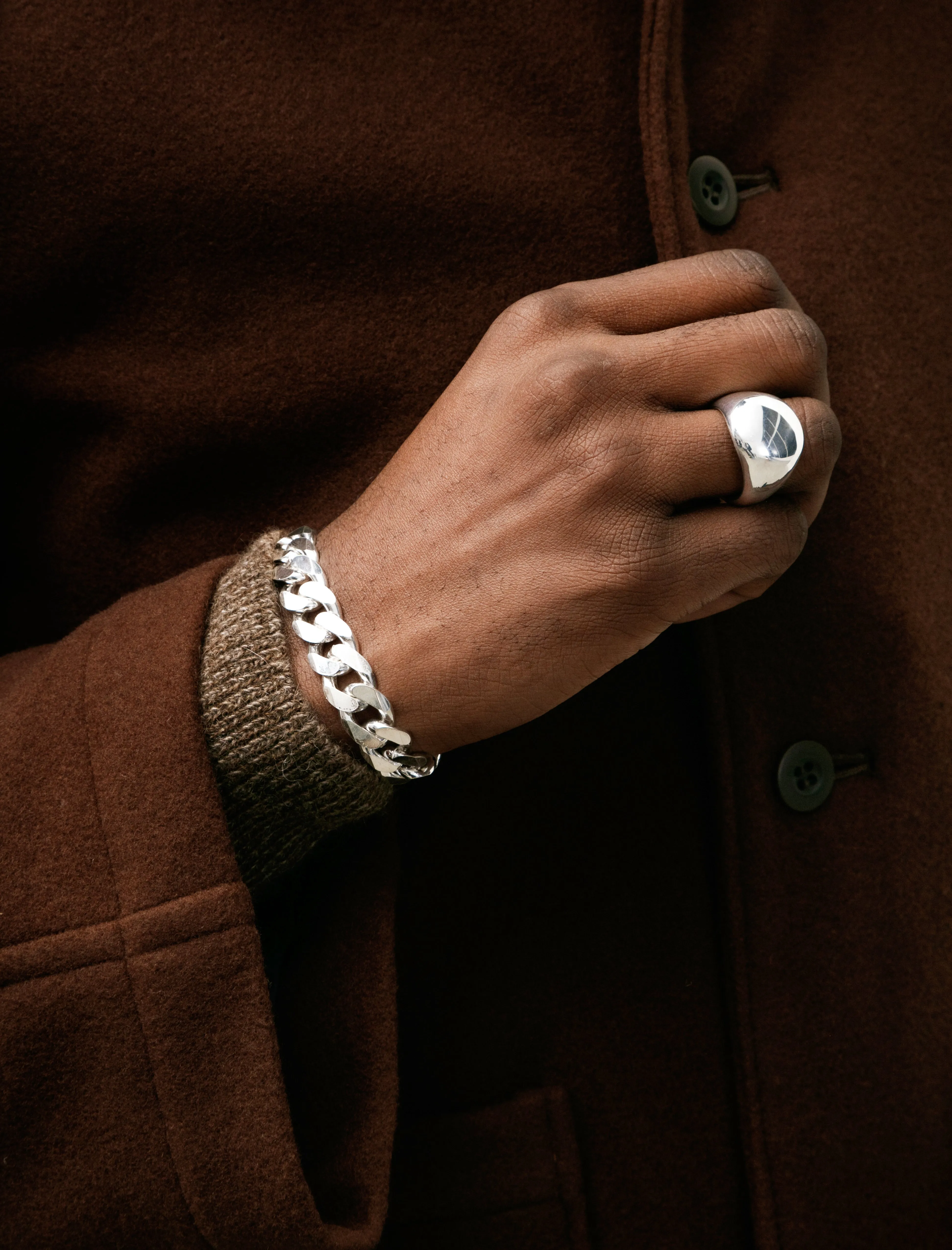 Globe Ring Polished Silver