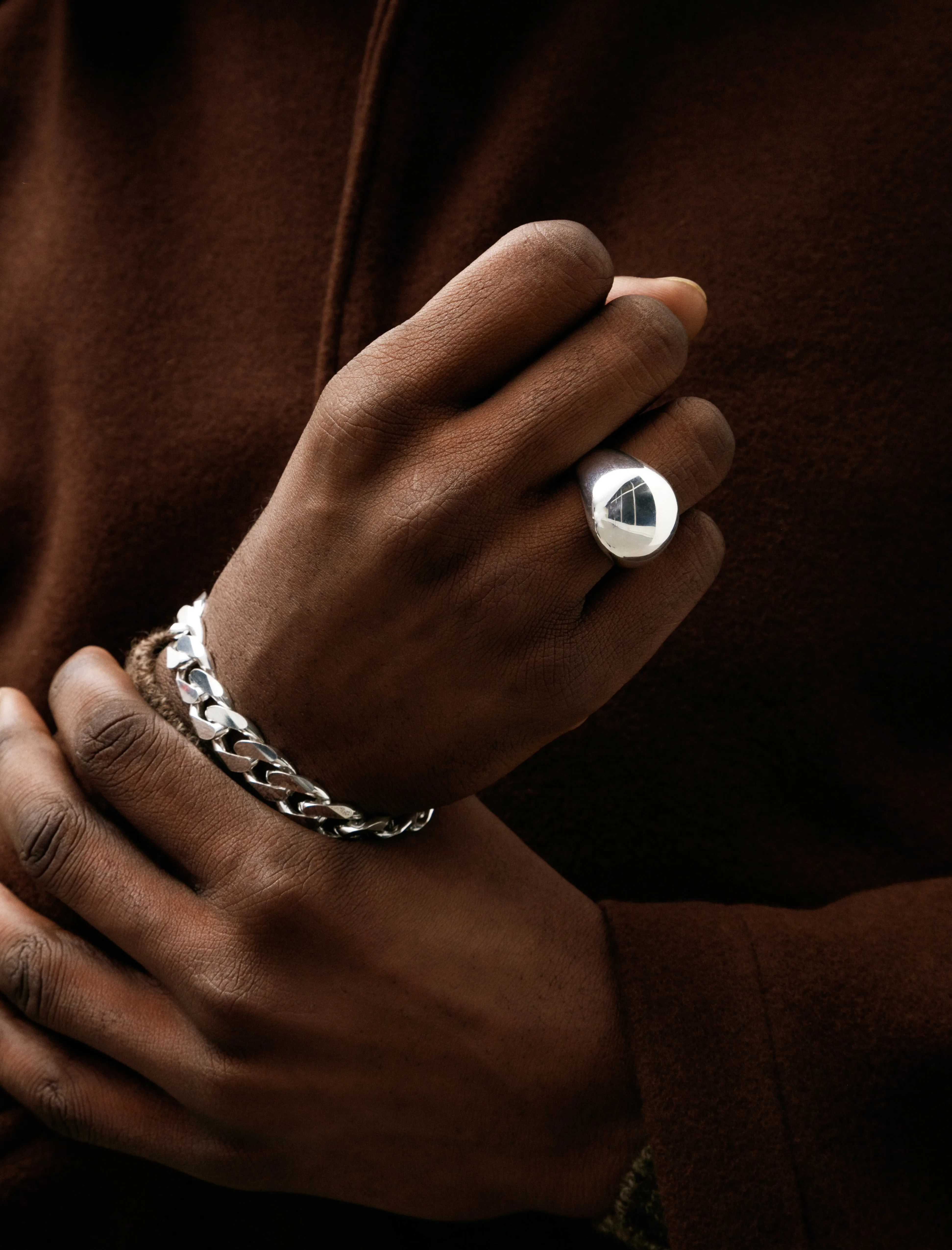 Globe Ring Polished Silver