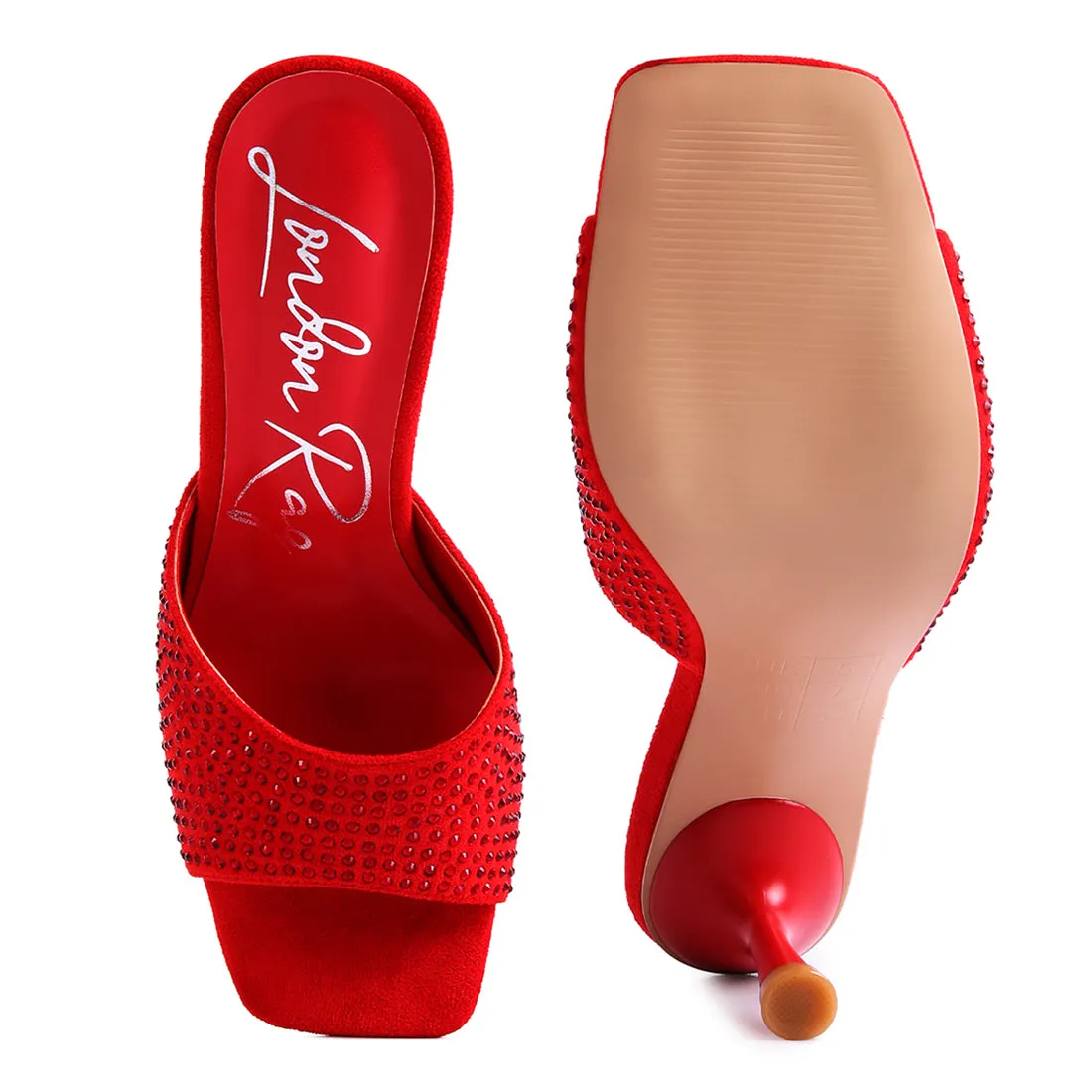 Imprint Diamante Stud Slip On Sandals