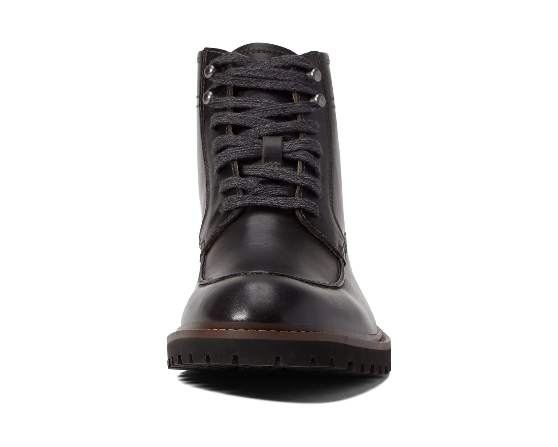 Johnston & Murphy Men's Barrett Size 10 Charcoal Full Grain Moc Toe Boots