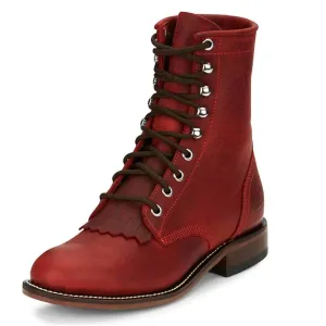 Justin Womens McKean 7" Lace-Up Roper Red