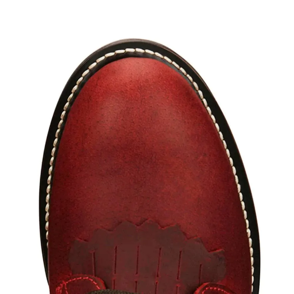 Justin Womens McKean 7" Lace-Up Roper Red