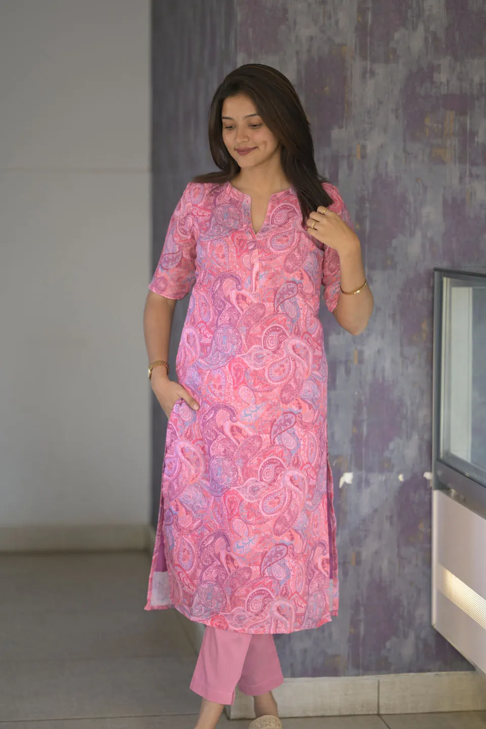 Kamali Pink Kurti Set