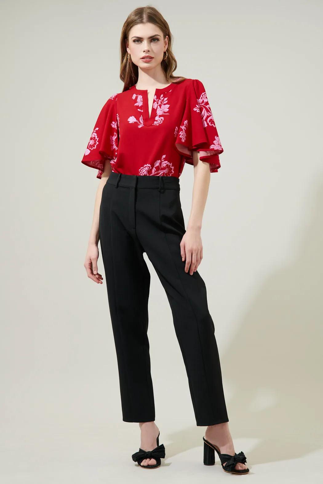 Kandy Jacobean Easton Split Neck Blouse