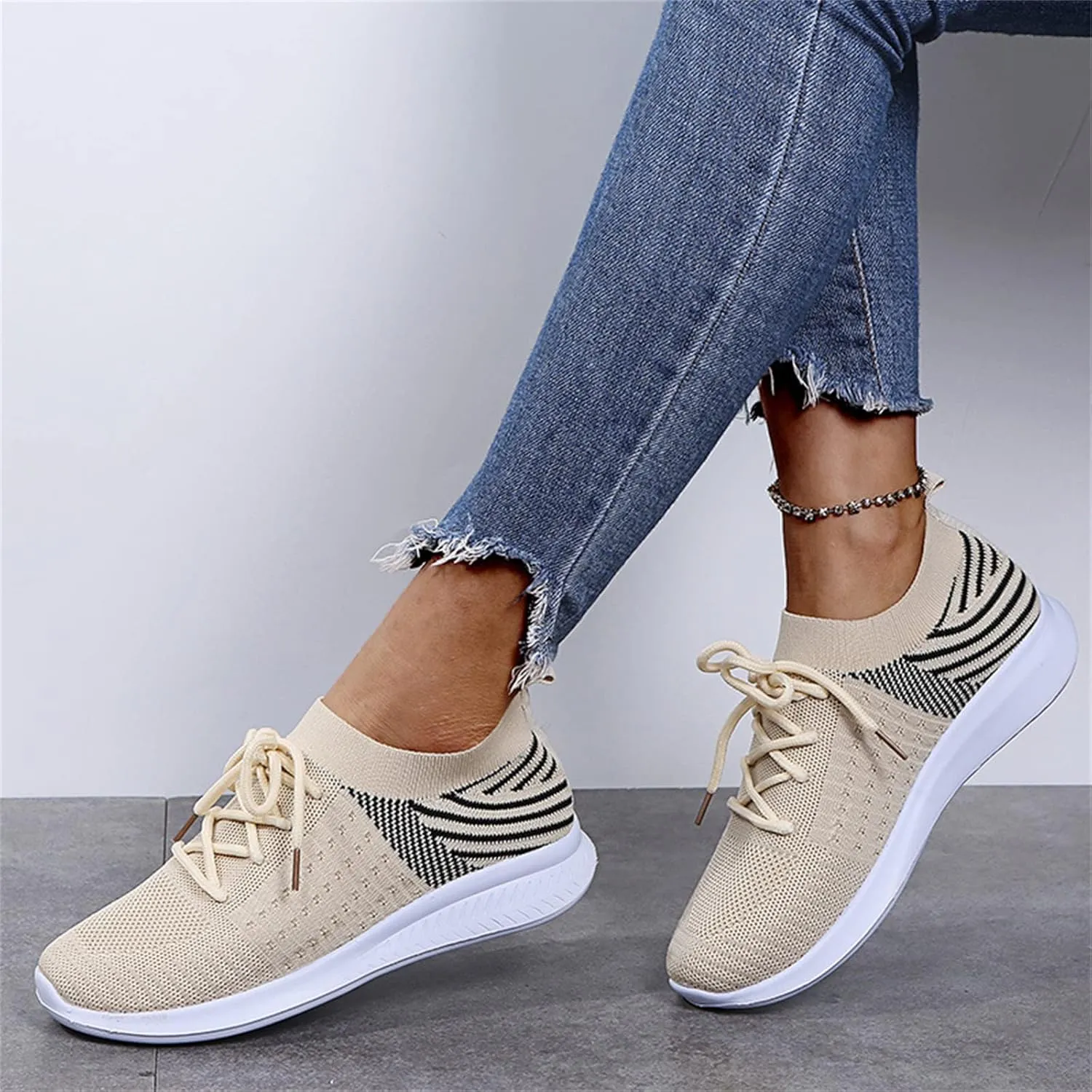 Ladmiple Walking Shoes Women Comfort Slip On Lightweight Sock Sneakers Non Slip Casual Fashion Running Tennis Gym Shoes