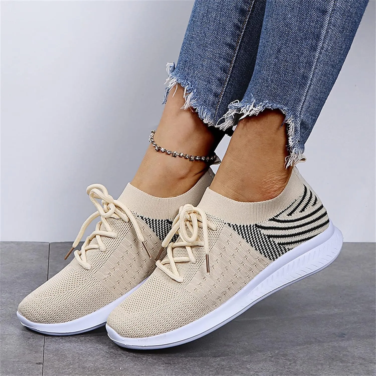 Ladmiple Walking Shoes Women Comfort Slip On Lightweight Sock Sneakers Non Slip Casual Fashion Running Tennis Gym Shoes