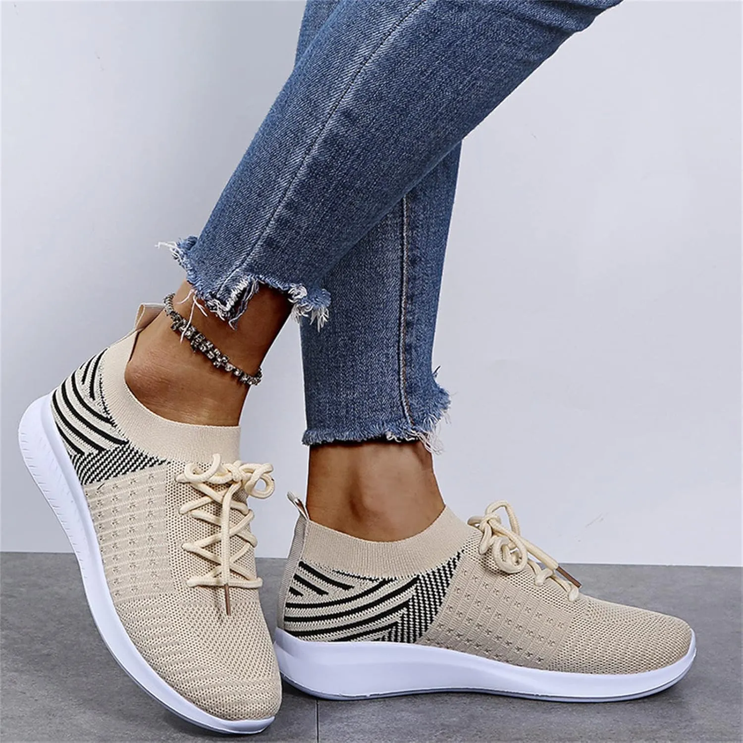 Ladmiple Walking Shoes Women Comfort Slip On Lightweight Sock Sneakers Non Slip Casual Fashion Running Tennis Gym Shoes