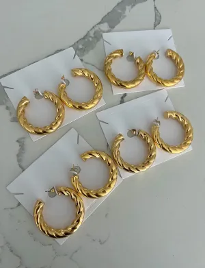 Lillian Hoops - Gold - Water Resistant