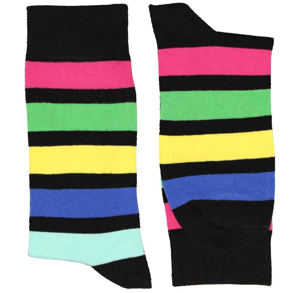Men's Crazy Striped Socks, Bright Tones
