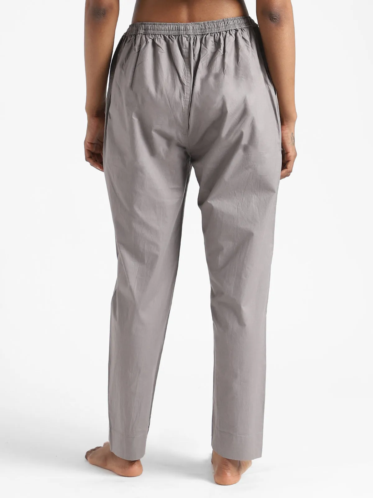 Natural Dyed Slim Fit Pants Iron Grey