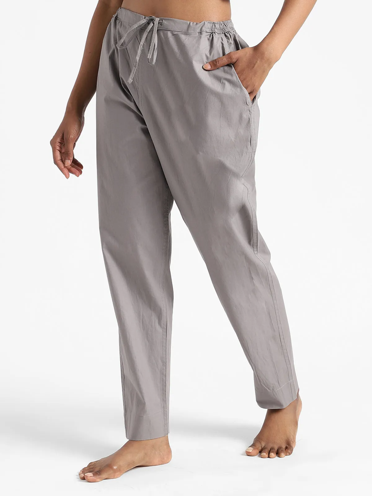 Natural Dyed Slim Fit Pants Iron Grey
