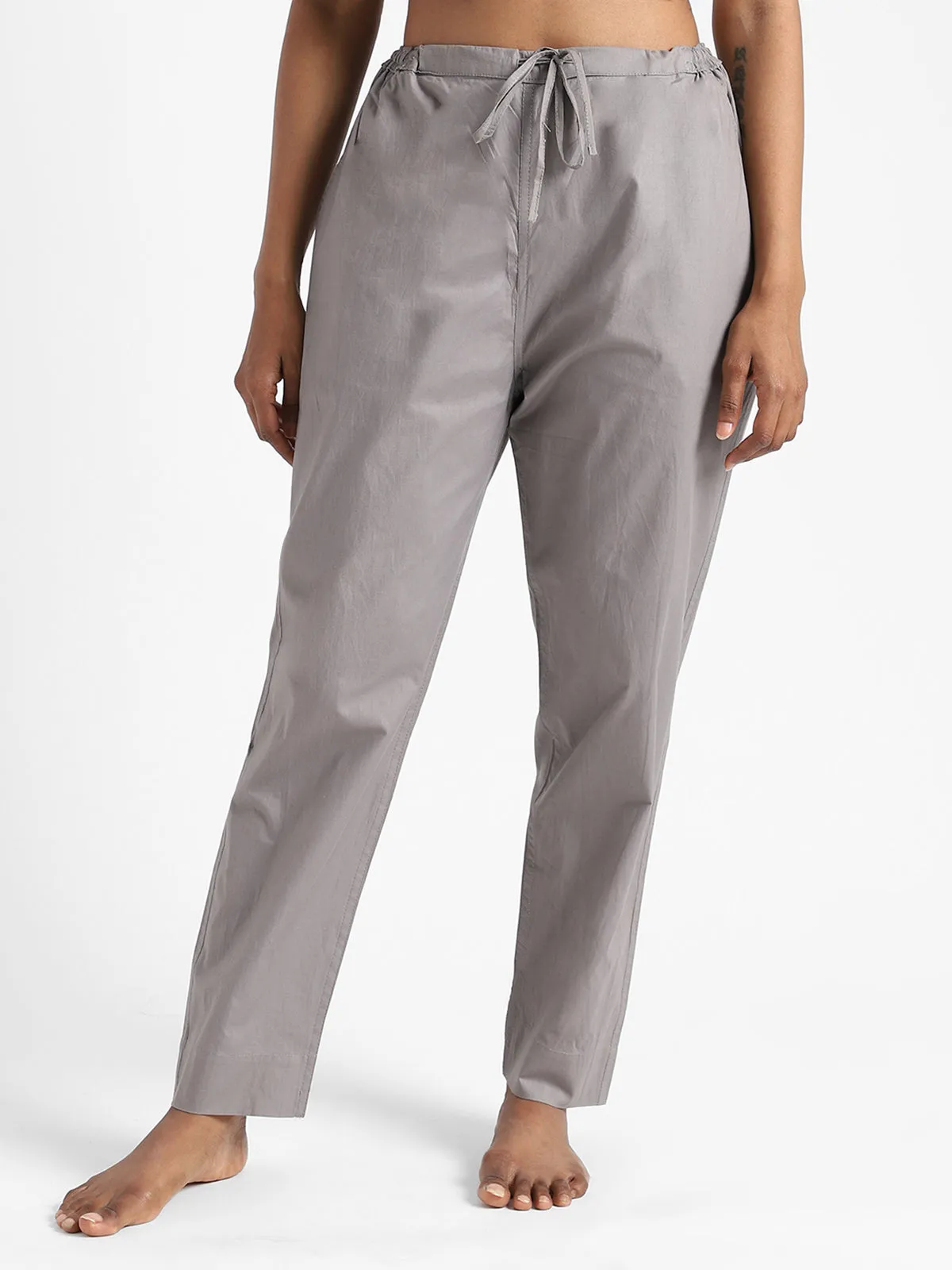 Natural Dyed Slim Fit Pants Iron Grey