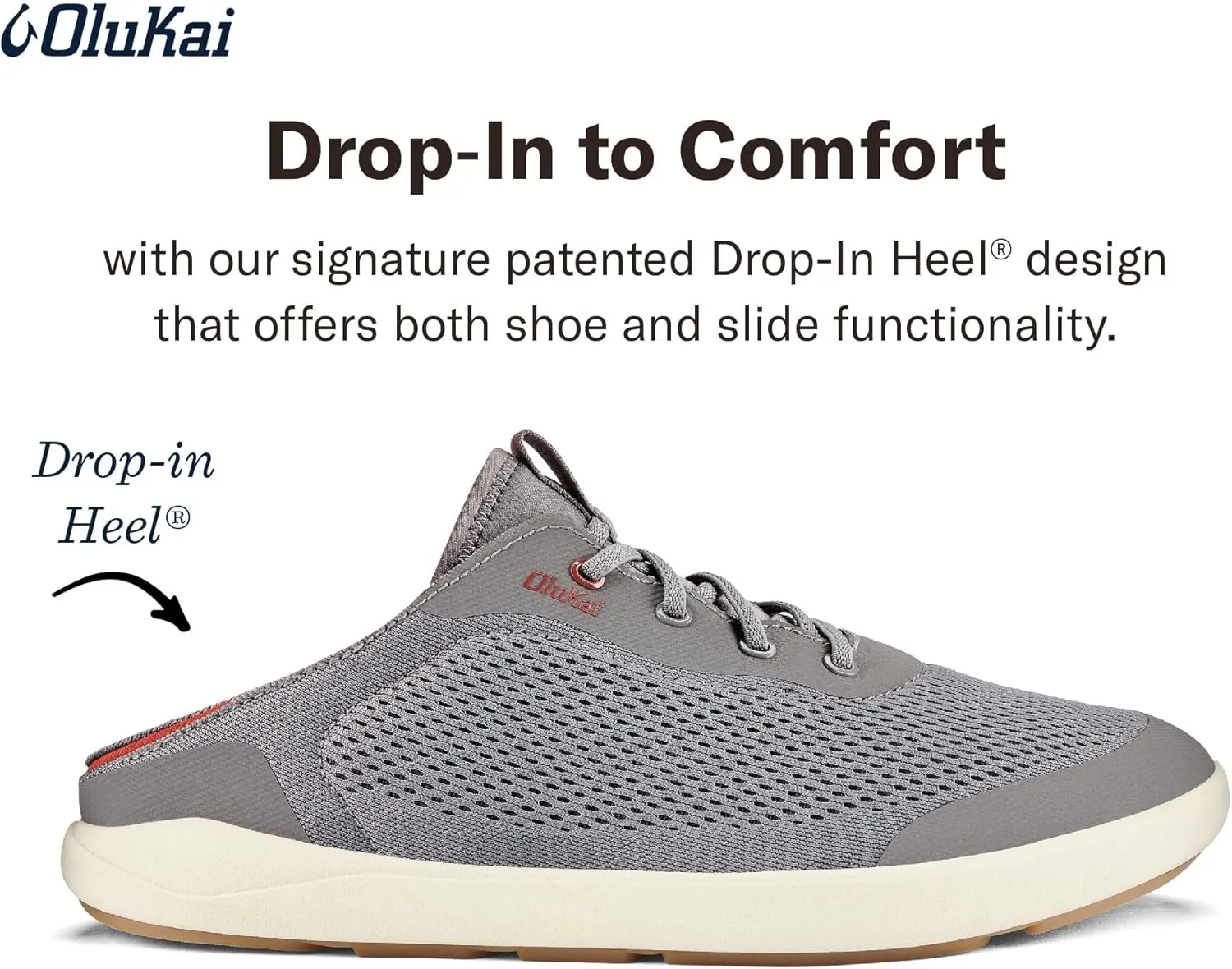 OLUKAI Moku Pae Men's Boat Shoes, Water Resistant & Breathable Mesh, Easy Slip On Design, Quick-Drying & Enhanced Traction