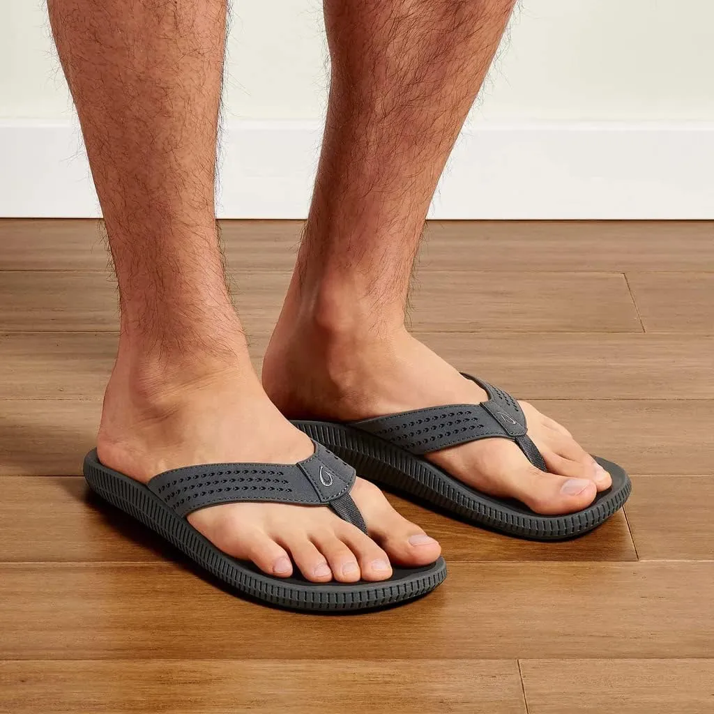 OLUKAI Ulele Men's Beach Sandals, Water Resistant Flip Flops, Arch Support & Comfort Fit, Lightweight & Durable, Enhanced Grip & Traction