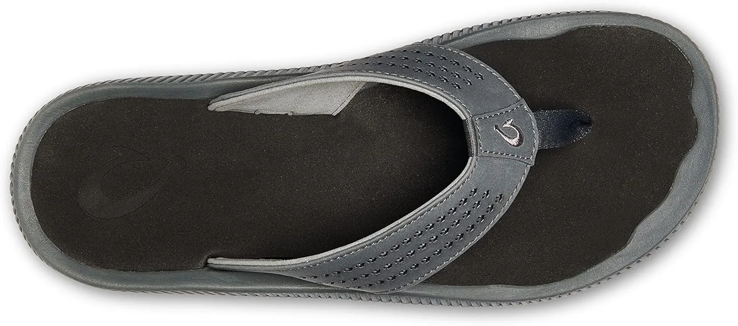 OLUKAI Ulele Men's Beach Sandals, Water Resistant Flip Flops, Arch Support & Comfort Fit, Lightweight & Durable, Enhanced Grip & Traction