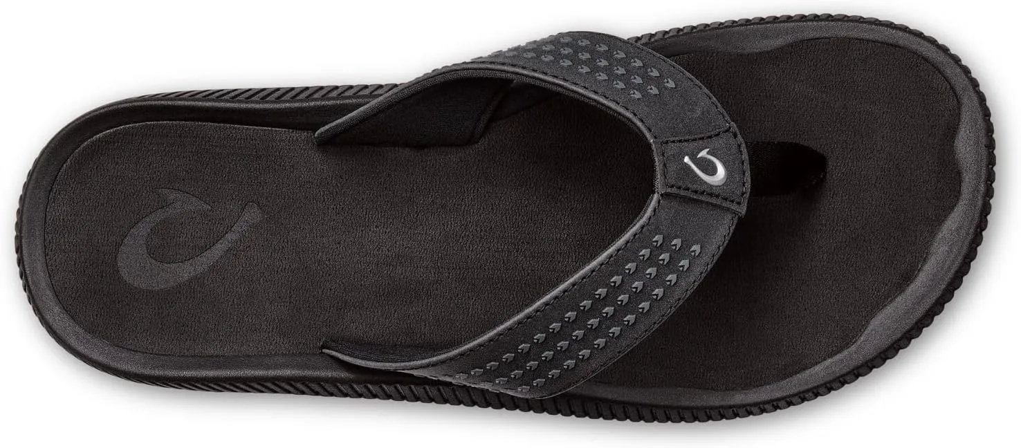 OLUKAI Ulele Men's Beach Sandals, Water Resistant Flip Flops, Arch Support & Comfort Fit, Lightweight & Durable, Enhanced Grip & Traction