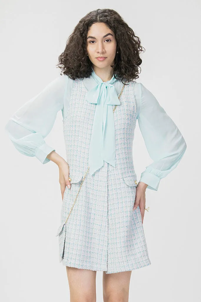 Plaid Tweed 2-Pc Designer Dress