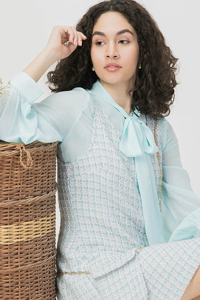 Plaid Tweed 2-Pc Designer Dress