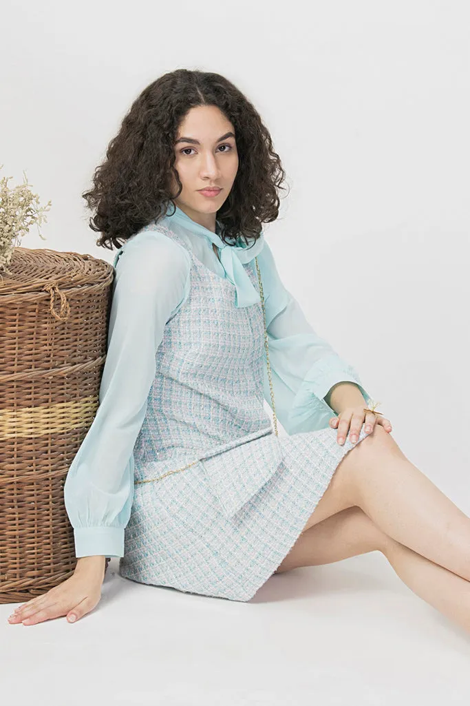 Plaid Tweed 2-Pc Designer Dress