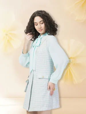 Plaid Tweed 2-Pc Designer Dress