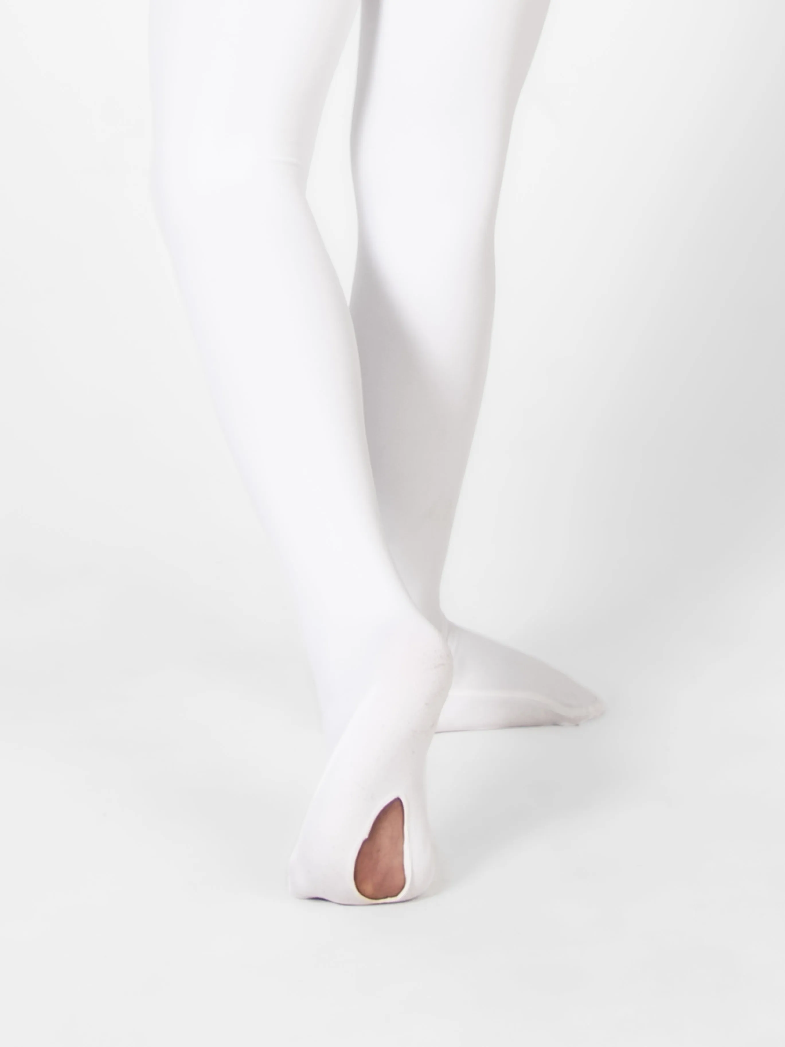 Precision Fit White Convertible Ballet Tights - MENS - FINAL SALE