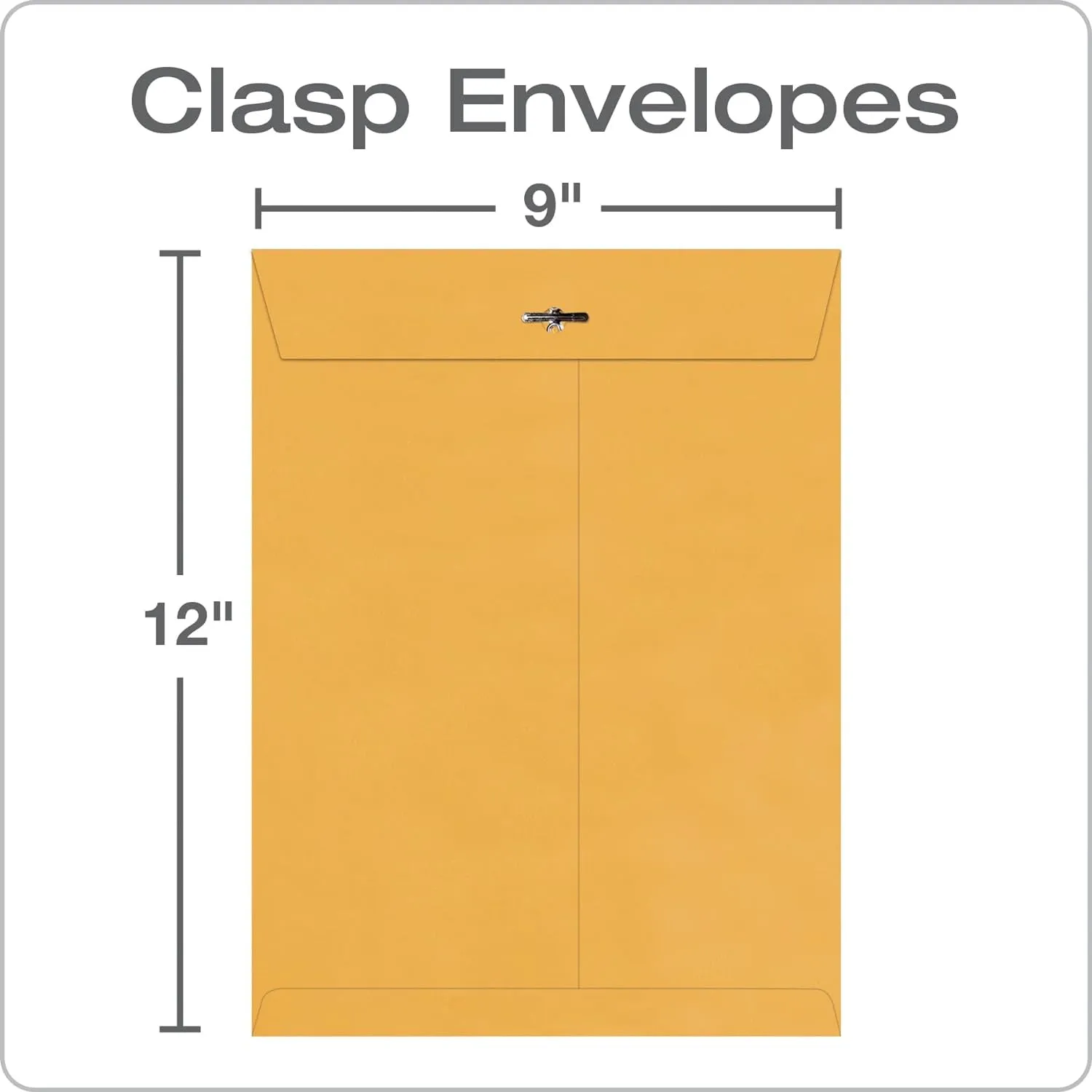 Quality Park 9 X 12 Clasp Envelopes with Deeply Gummed Flaps, Great for Filing, Storing or Mailing Documents, 28 Lb Brown Kraft, 100 per Box (QUA37890)