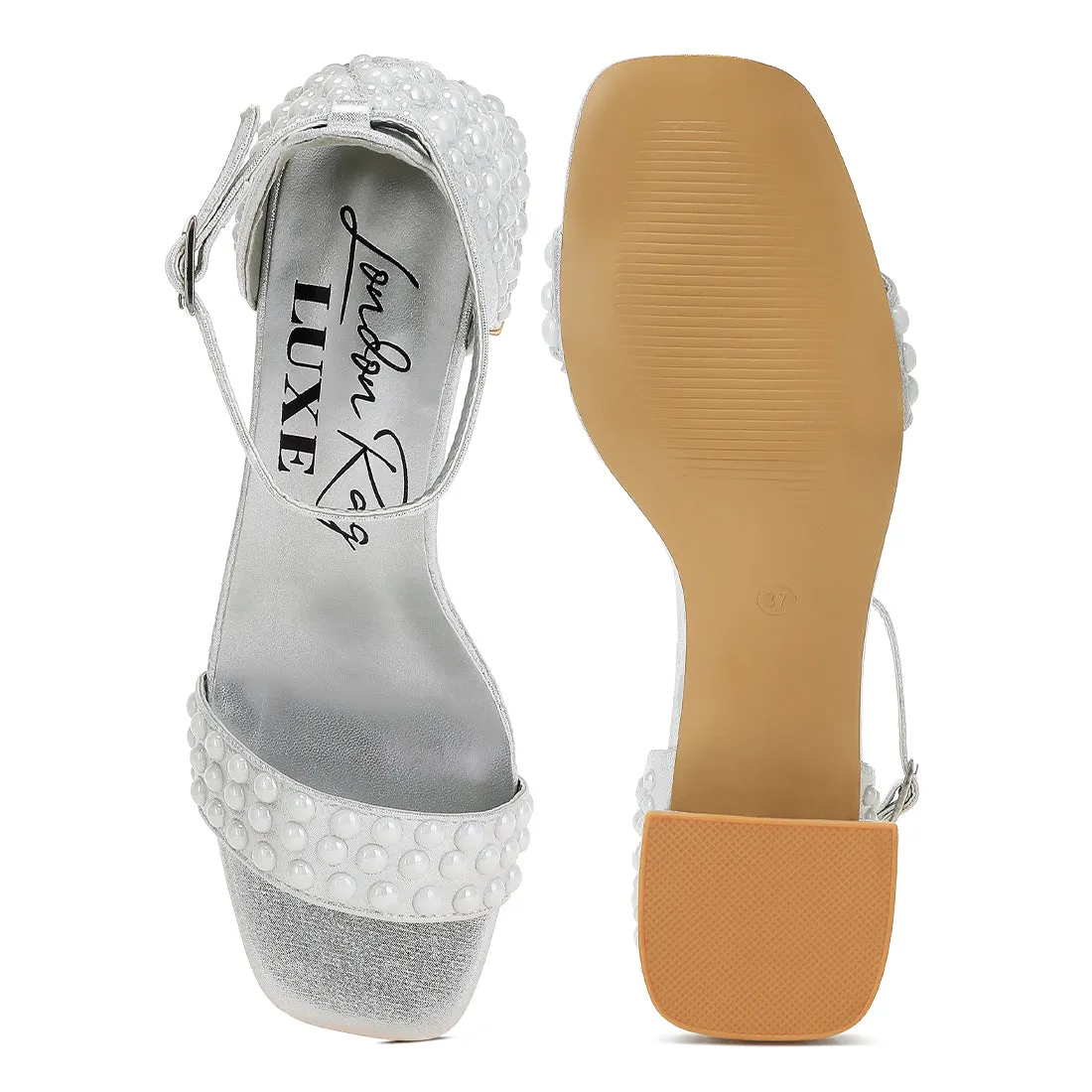 Rhinestone Embellished Shimmer Sandals