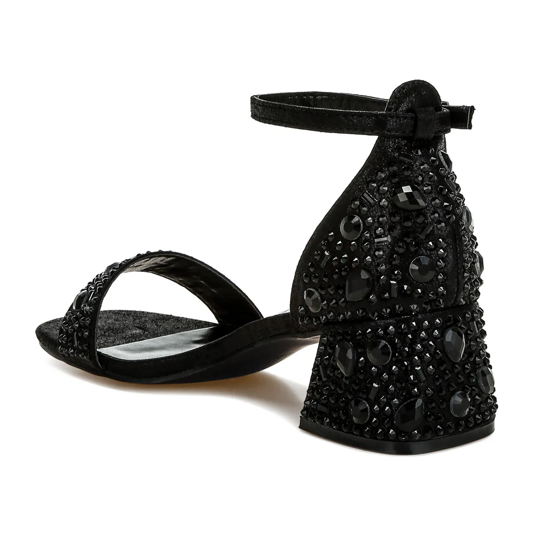 Rhinestone Embellished Shimmer Sandals