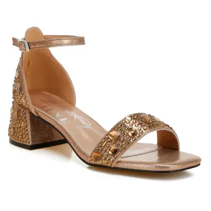 Rhinestone Embellished Shimmer Sandals