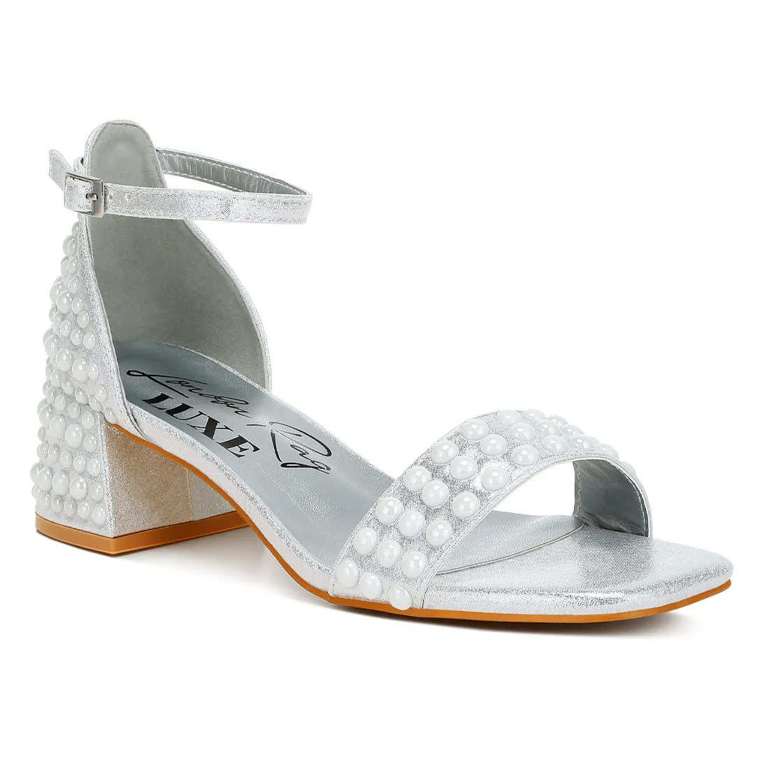 Rhinestone Embellished Shimmer Sandals