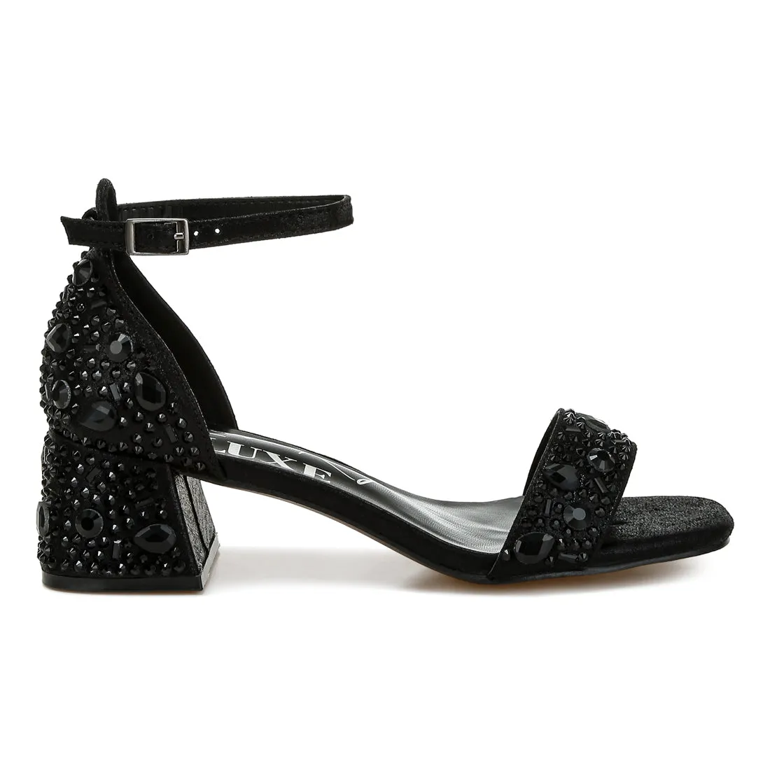 Rhinestone Embellished Shimmer Sandals