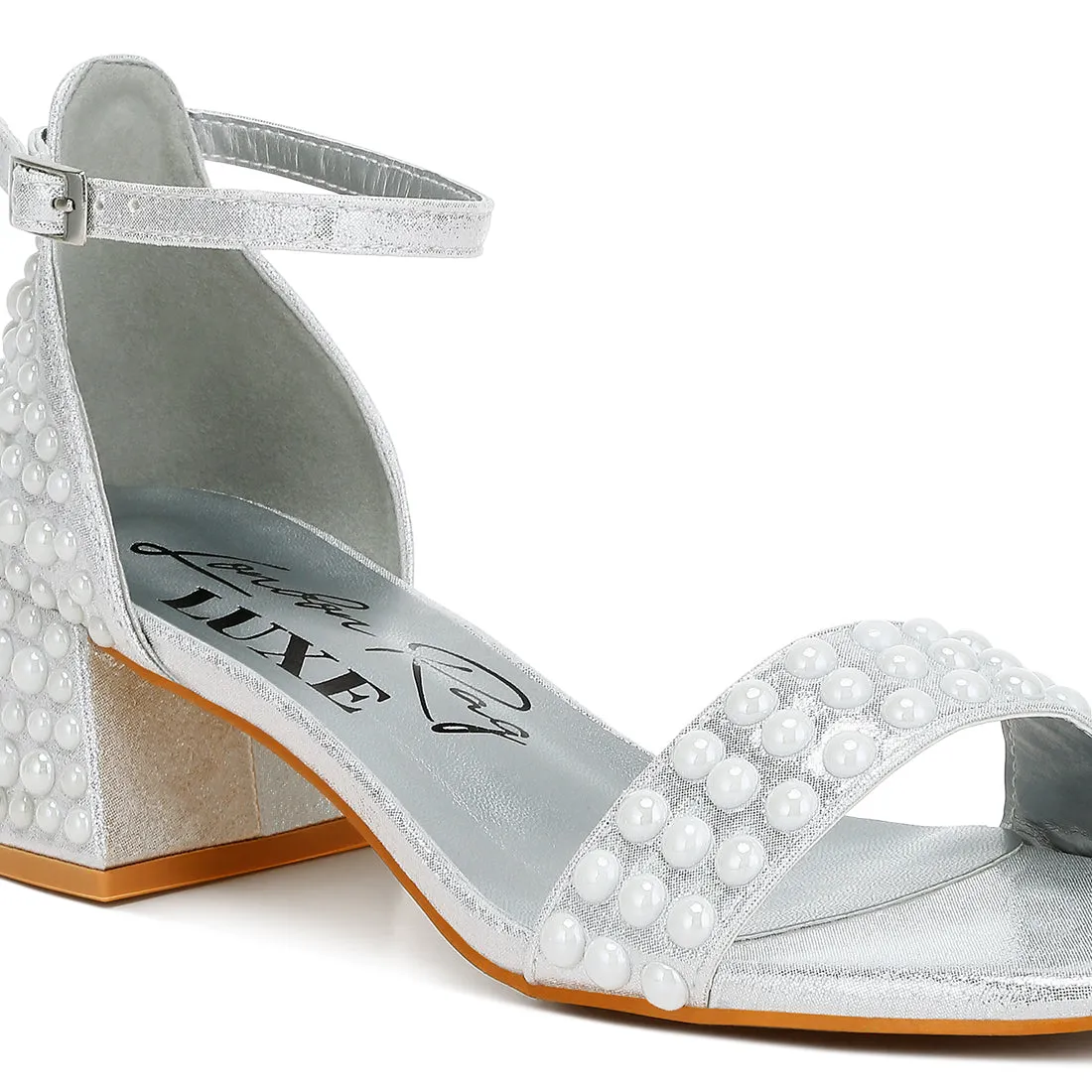 Rhinestone Embellished Shimmer Sandals
