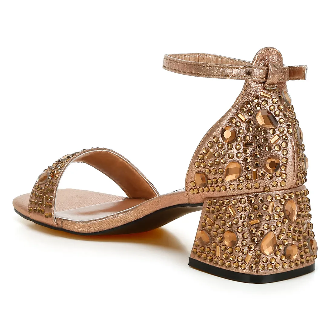 Rhinestone Embellished Shimmer Sandals