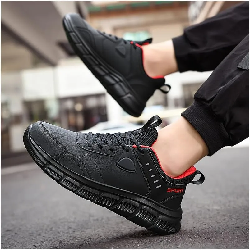 Running Sneakers Men's Casual Shoe Non Slip Walking Leather Fashion saport Comfortable Gym Workout Athletic Lightweight Cushioning Big Size