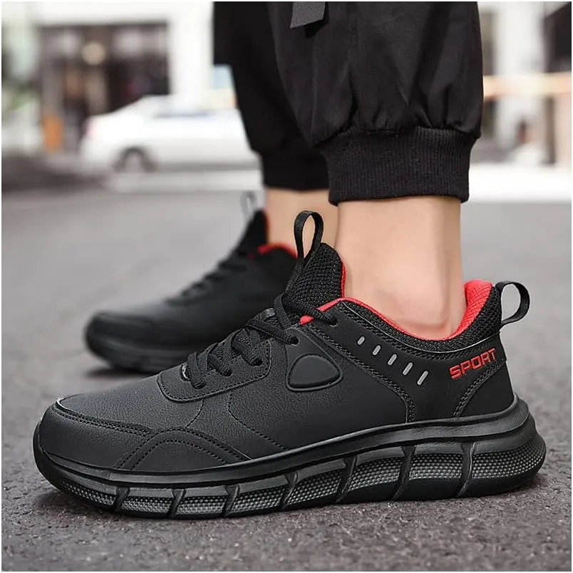 Running Sneakers Men's Casual Shoe Non Slip Walking Leather Fashion saport Comfortable Gym Workout Athletic Lightweight Cushioning Big Size