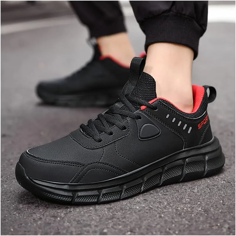 Running Sneakers Men's Casual Shoe Non Slip Walking Leather Fashion saport Comfortable Gym Workout Athletic Lightweight Cushioning Big Size