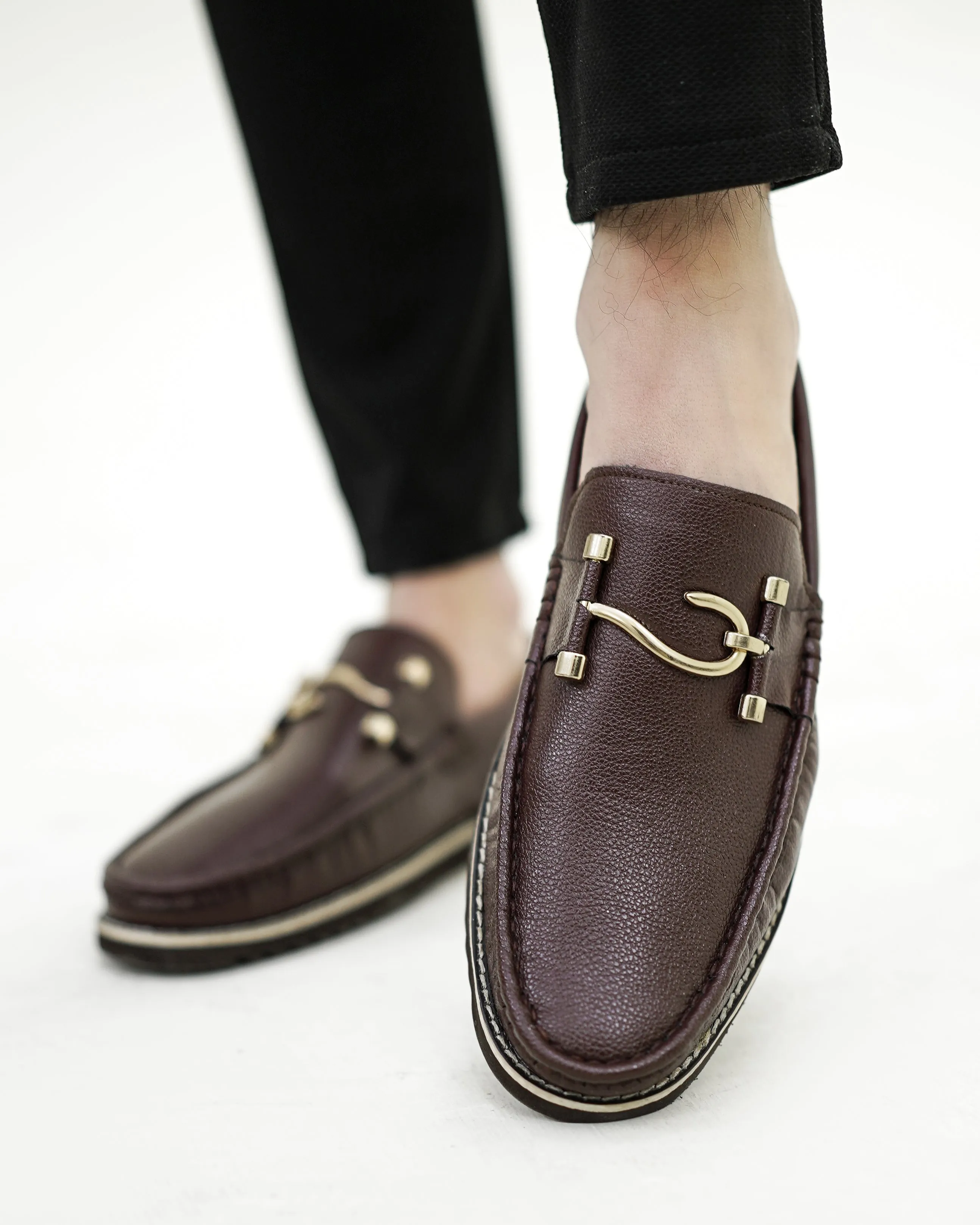 S BROWN CHUNKY LOAFERS