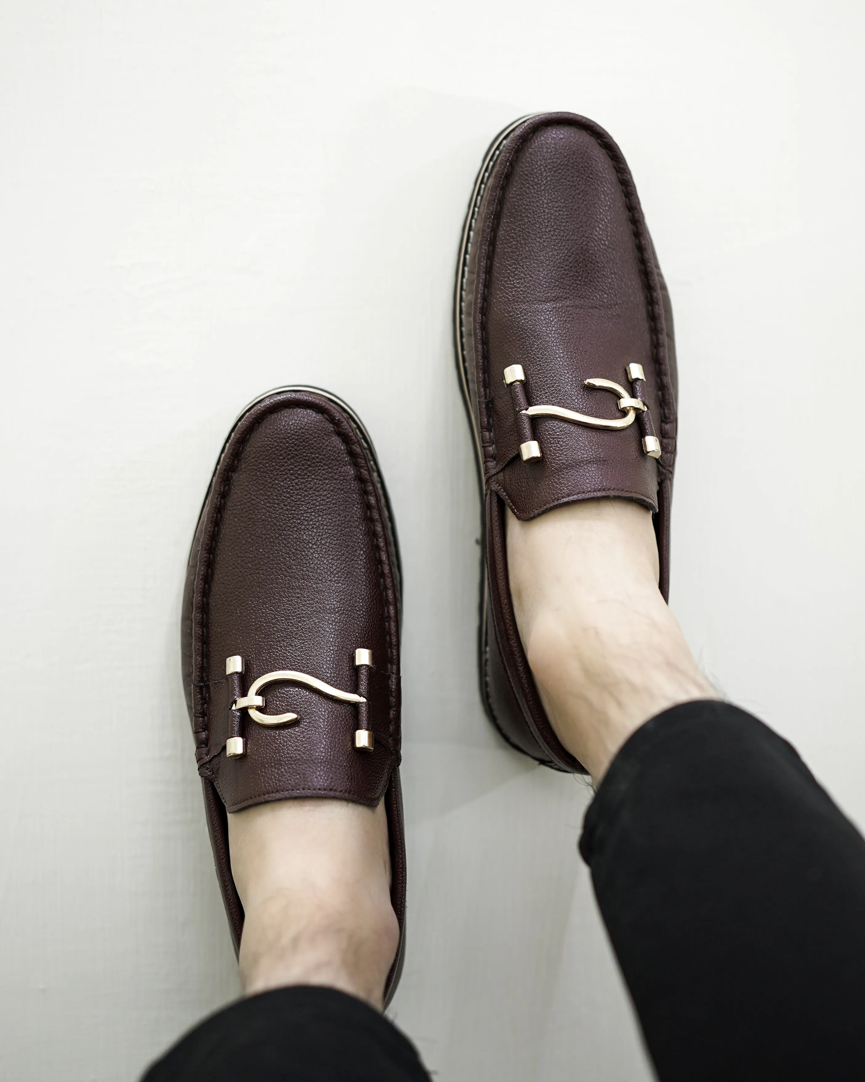 S BROWN CHUNKY LOAFERS