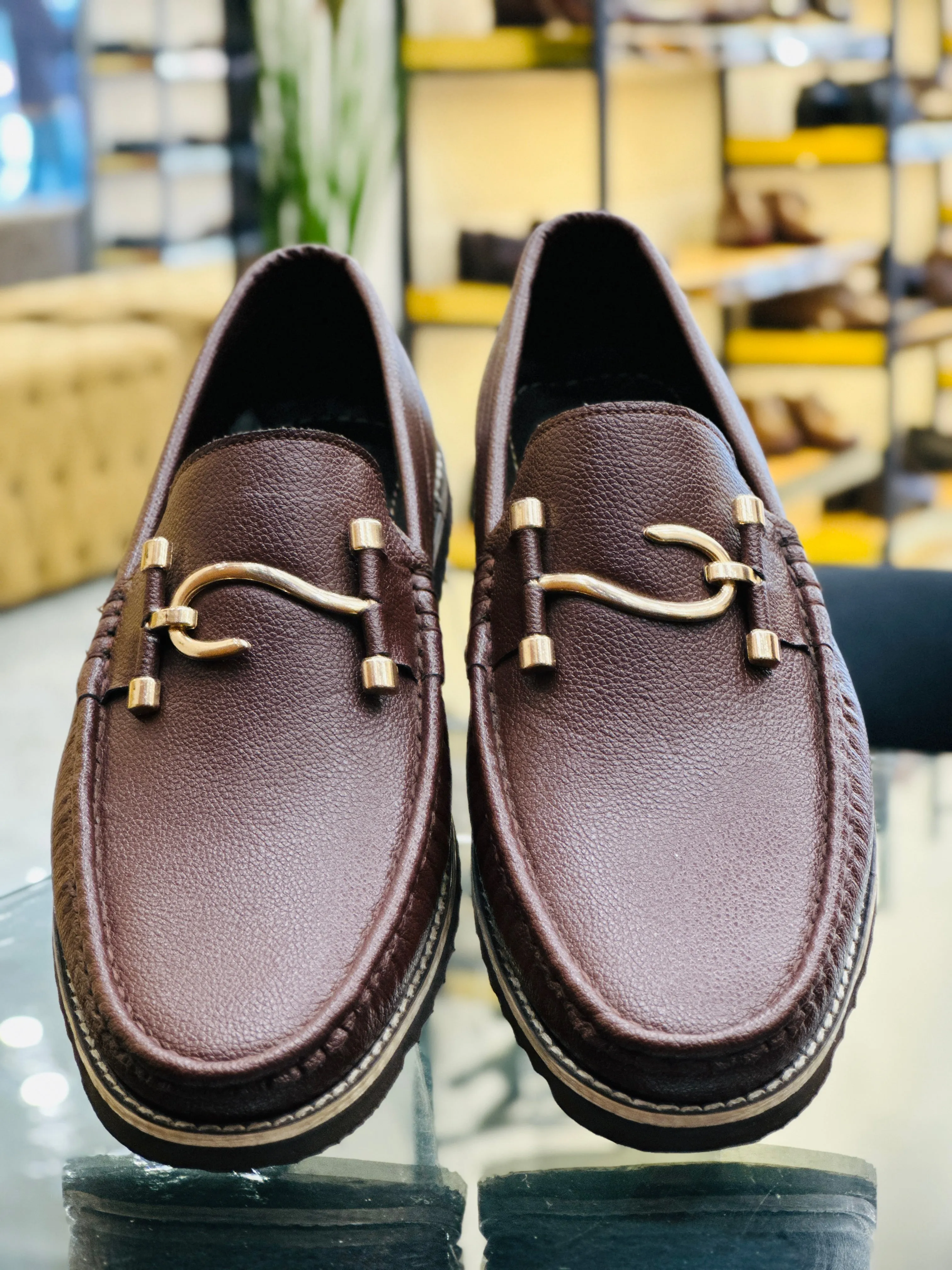 S BROWN CHUNKY LOAFERS