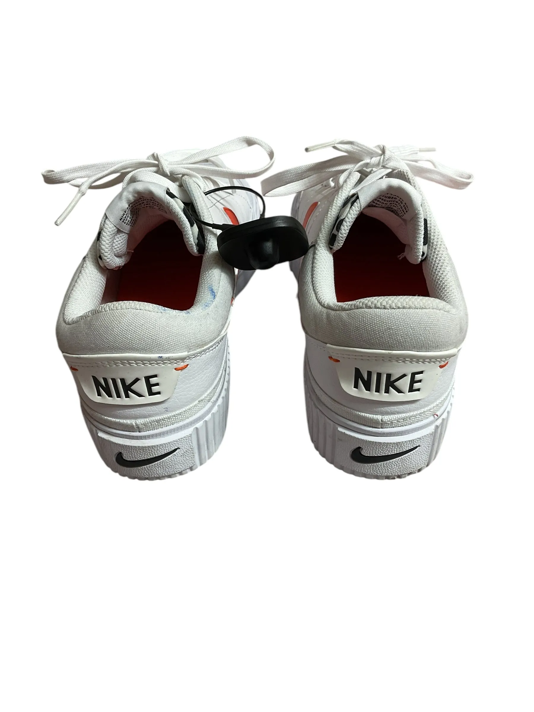 Shoes Flats By Nike In Orange & White, Size:10