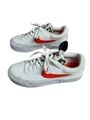 Shoes Flats By Nike In Orange & White, Size:10
