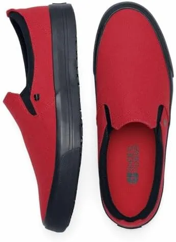 Shoes for Crews Ollie II, Men's, Women's, Unisex Slip Resistant Work Shoes, Water Resistant Slip-On Sneakers, Black Leather, Men's 14 / Women's 15.5