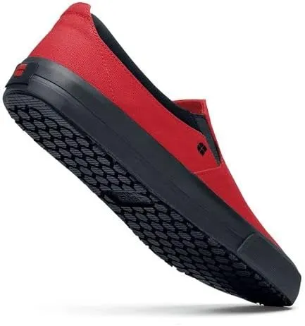 Shoes for Crews Ollie II, Men's, Women's, Unisex Slip Resistant Work Shoes, Water Resistant Slip-On Sneakers, Black Leather, Men's 14 / Women's 15.5