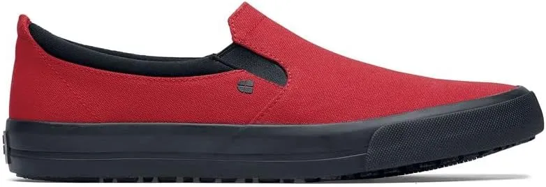 Shoes for Crews Ollie II, Men's, Women's, Unisex Slip Resistant Work Shoes, Water Resistant Slip-On Sneakers, Black Leather, Men's 14 / Women's 15.5