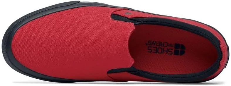 Shoes for Crews Ollie II, Men's, Women's, Unisex Slip Resistant Work Shoes, Water Resistant Slip-On Sneakers, Black Leather, Men's 14 / Women's 15.5